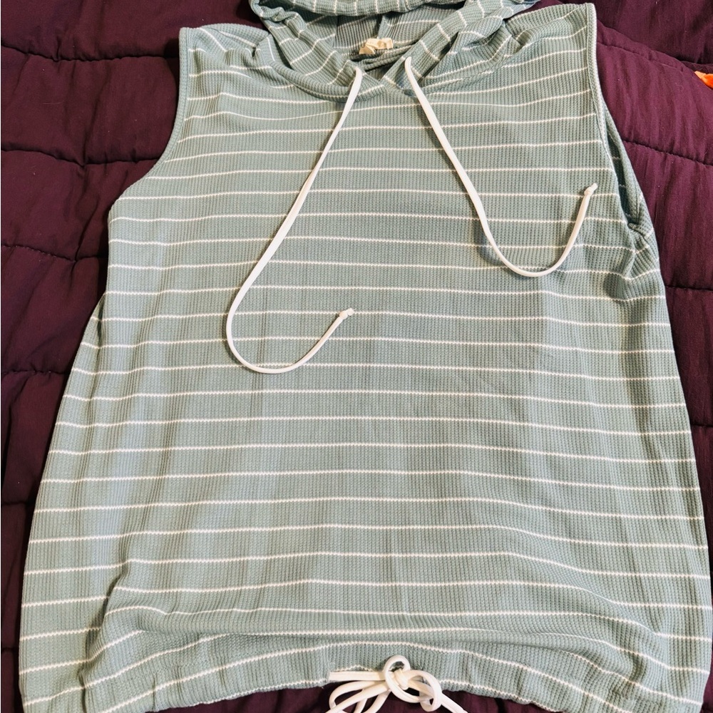 Lovely Melody Mint and White Striped Top